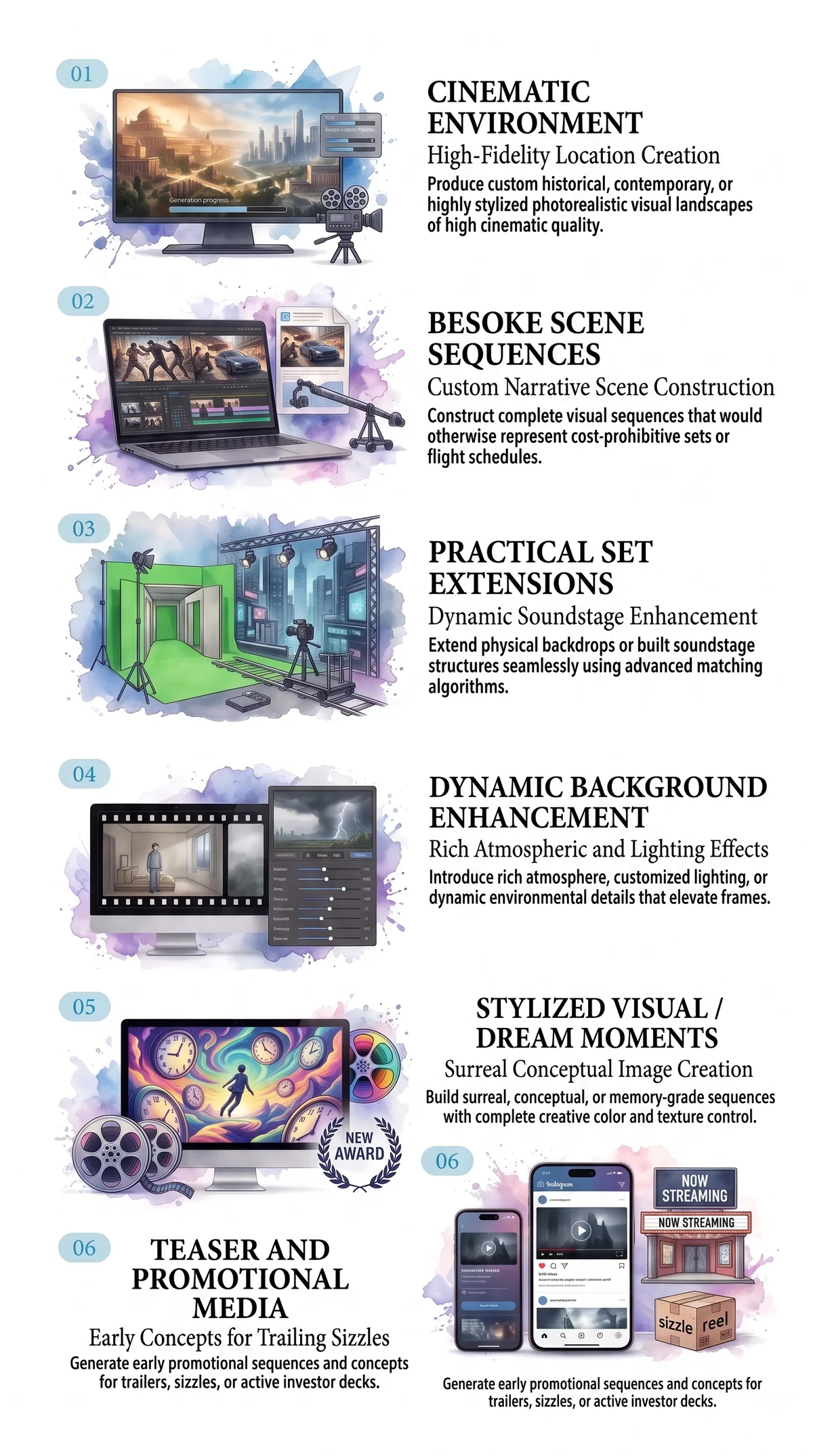 Proprietary AI video generation workflow guided by filmmakers and visual artists
