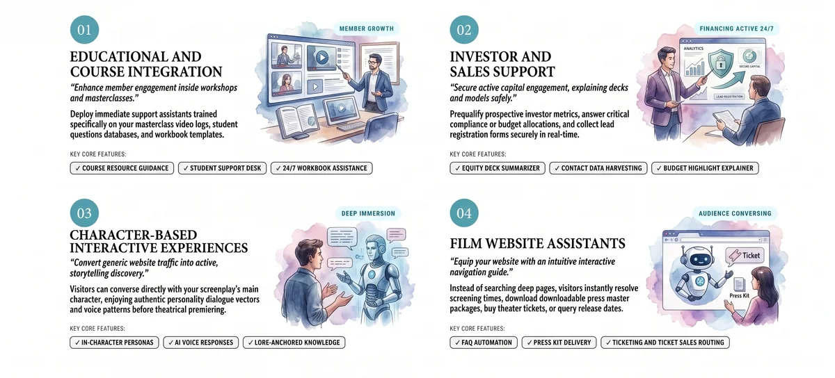 AI chatbot experience designed for film websites, press materials, and audiences