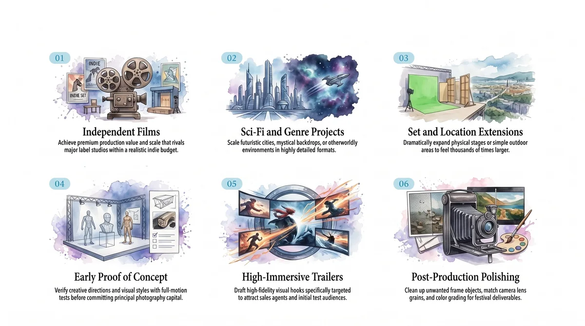 AI visual development and VFX designed for practical independent film needs