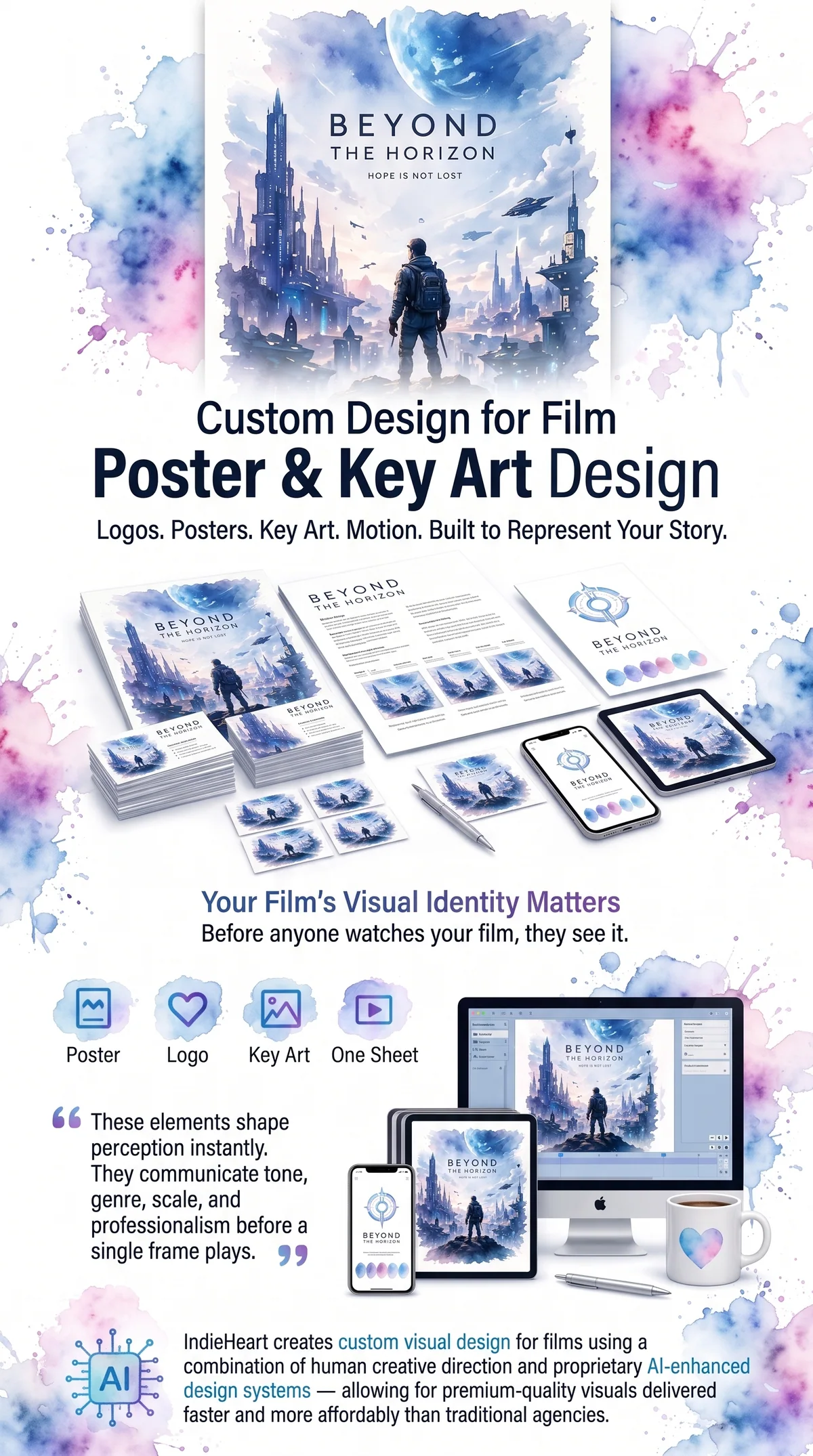 Custom film poster and key art design for festivals, distribution, and marketing