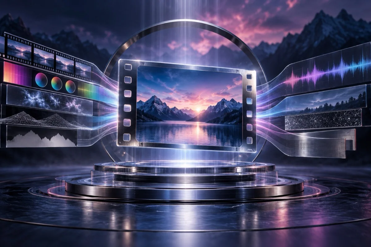 Picture, sound, color and visual effects converging into a polished master frame