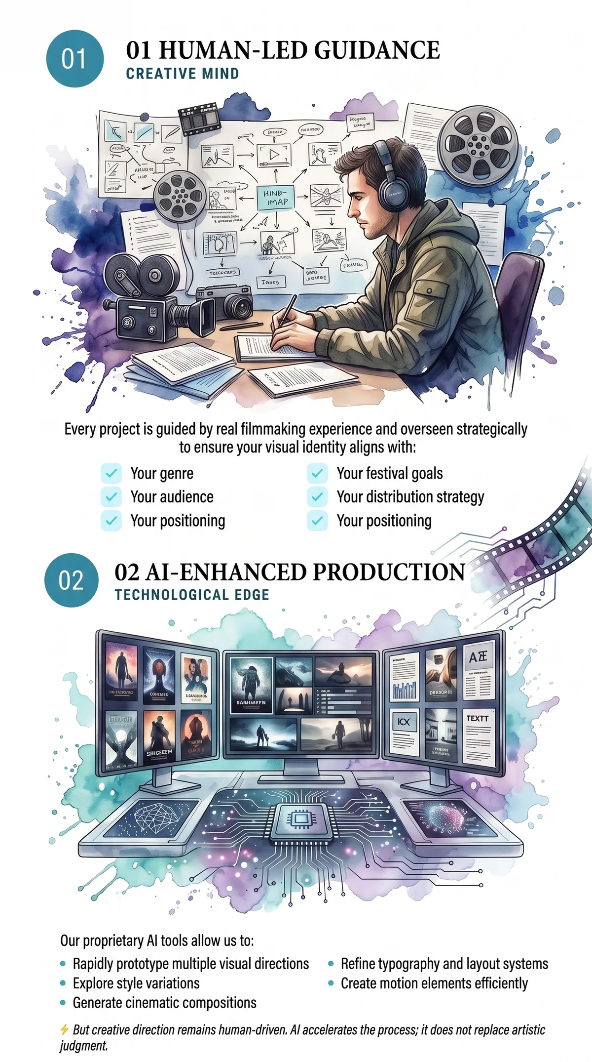 Human-led creative direction for independent film poster and key art design