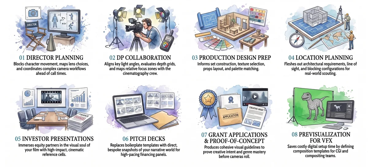 Practical film storyboard uses for directors, producers, cinematographers, and crews