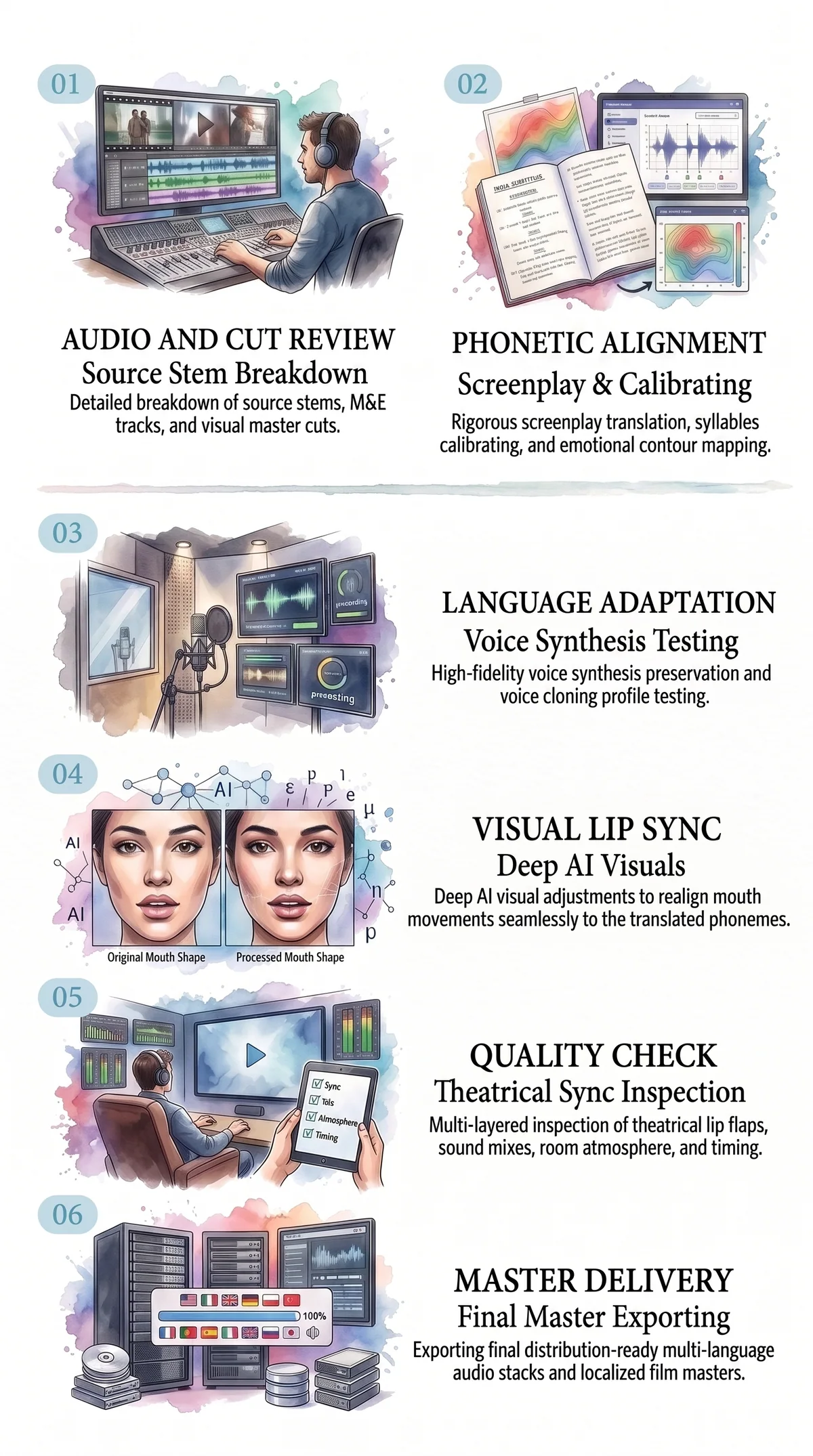 IndieHeart film translation, voice, dubbing, review, and lip-sync process