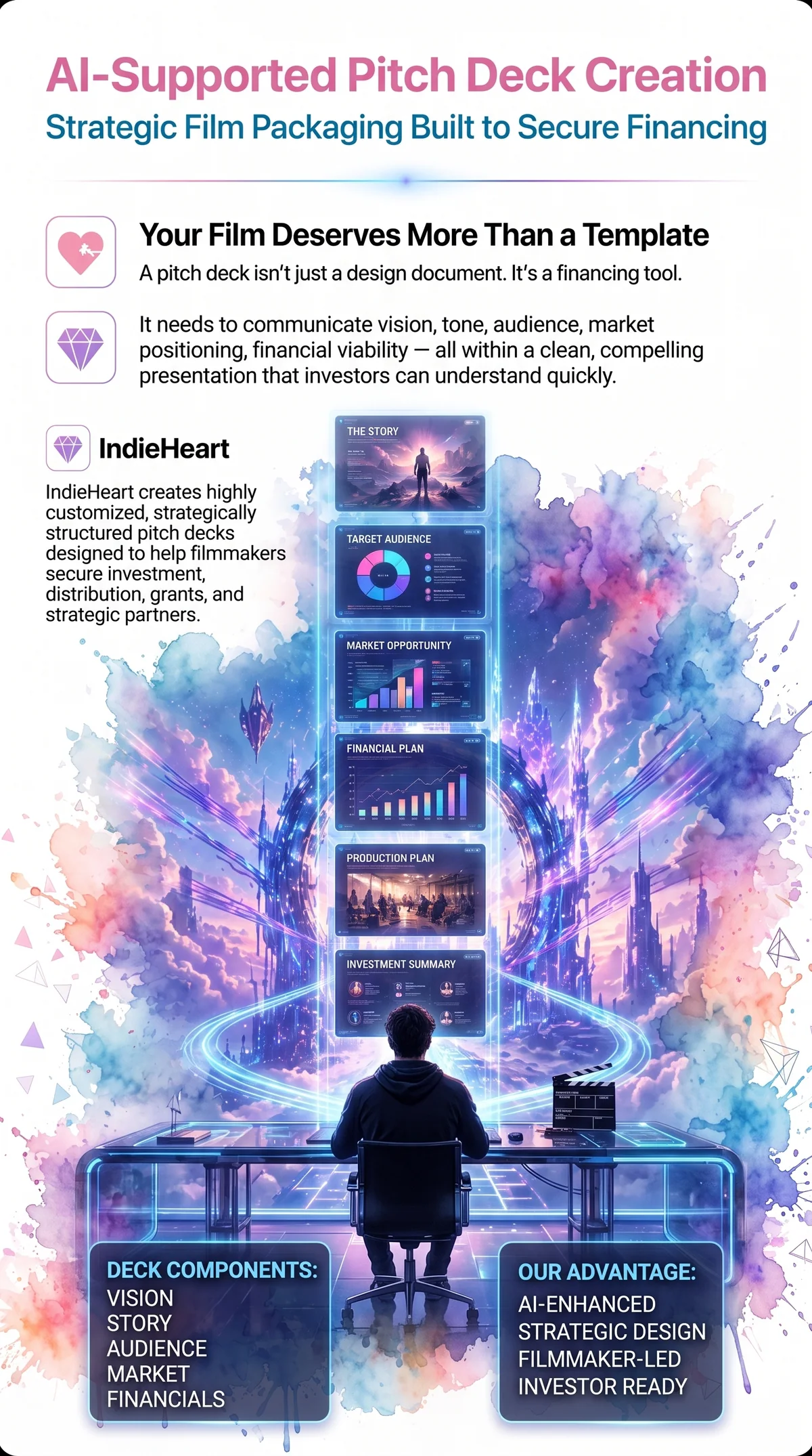 Investor-ready film pitch deck design for independent filmmakers
