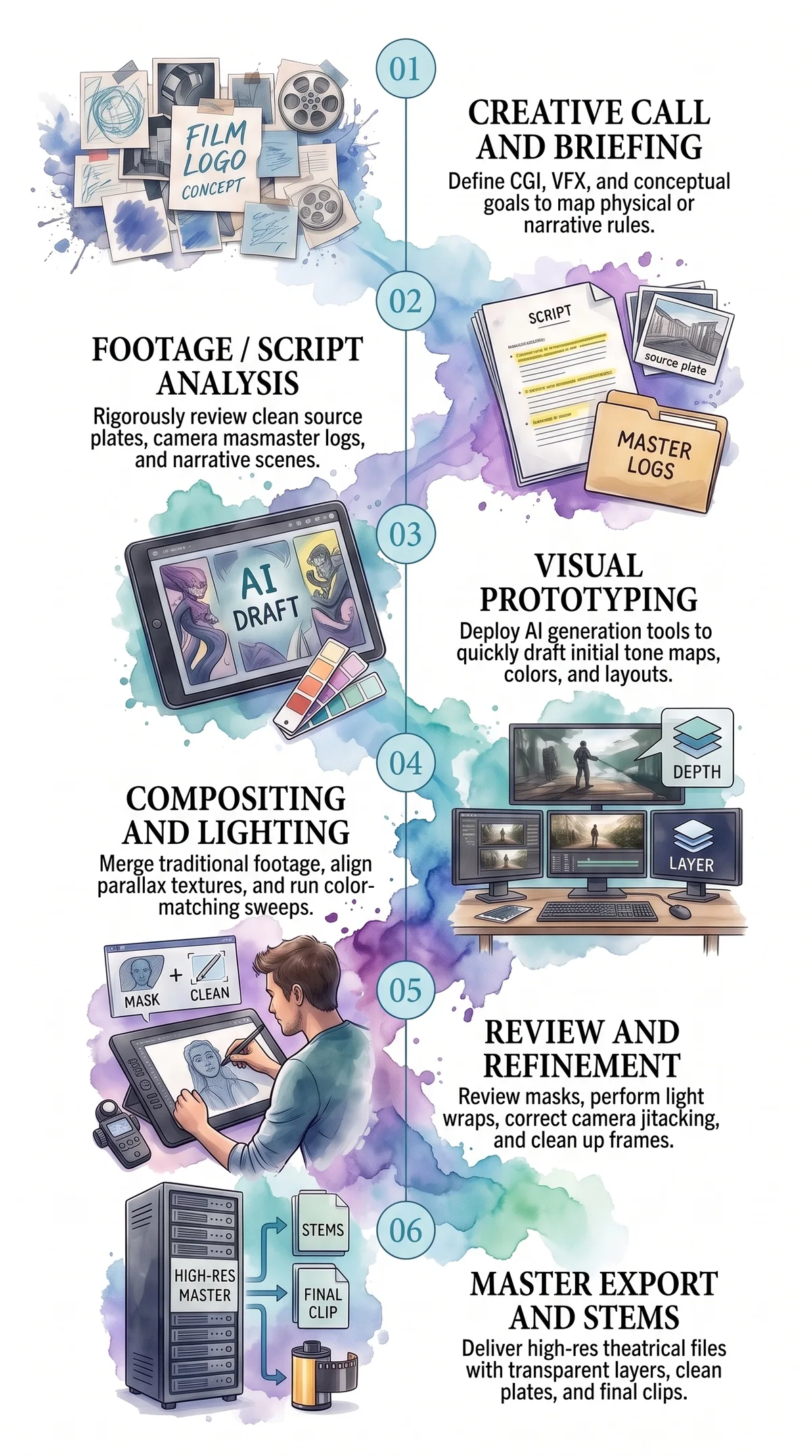 IndieHeart AI video generation, VFX review, compositing, and delivery process