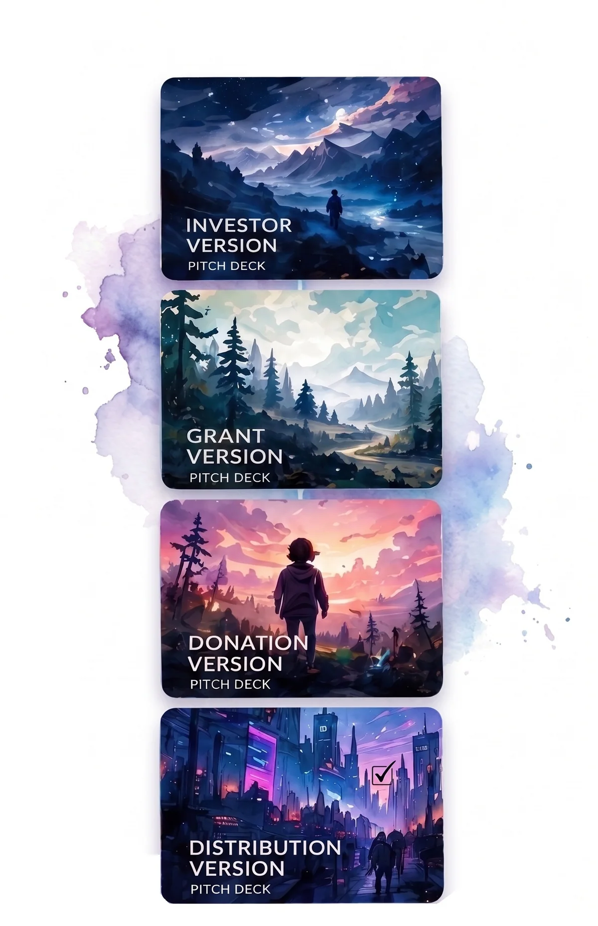 Film pitch deck presentation scenarios for investors, grants, and production partners